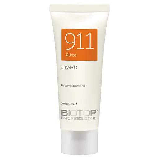 Шампунь с протеинами киноа 911 Quinoa от BIOTOP Professional с витамином Е без SLS / SLES и парабенов 20мл - фото 1