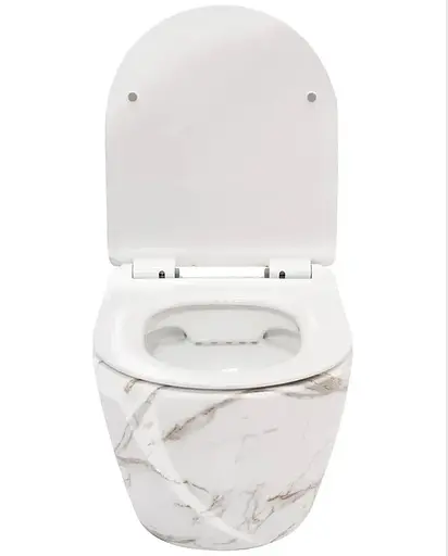 Подвесной унитаз Rea Carlos Slim lava shiny мрамор REA-C0536, Мрамор - фото 3