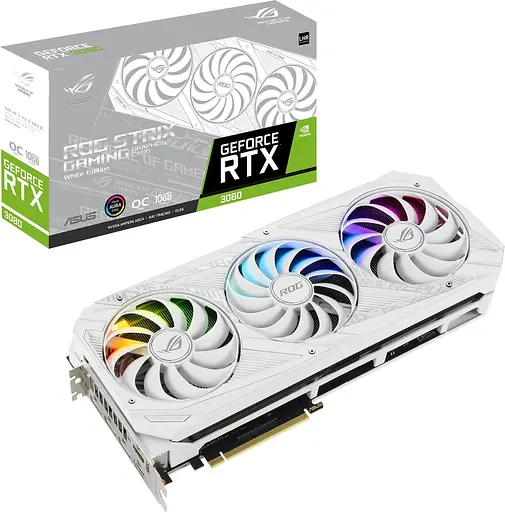 Відеокарта ASUS RTX 3080 10Gb ROG Strix White OC V2 LHR (ROG-STRIX-RTX3080-O10G-WHITE-V2) (GDDR6X, 320 bit, PCI-E v4.0 x16) Б/в - фото 9