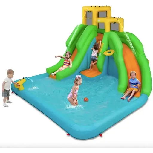 Надувной аквапарк Costway Merlin с двумя горками (без вентилятора) - фото 3