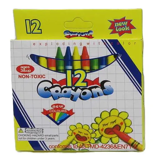 Карандаши восковые, 12 цветов