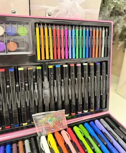 Профессиональный большой набор для творчества в деревянном кейсе 120 предметов - фото 2