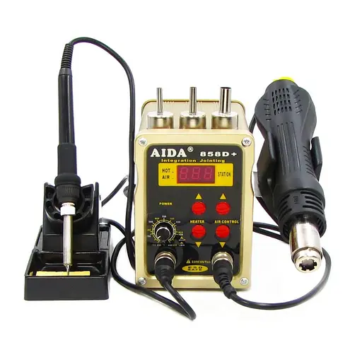 Паяльная станция Aida 858D+ бескомпрессорная, фен, паяльник - фото 6