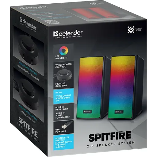 Акустическая система 2.0 Defender Spitfire 6Вт, Bluetooth/USB - фото 7