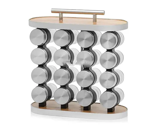 Органайзер для спецій на підставці Edenberg EB-18006 16 ємностей для зберігання спецій кухонні спецівниці Сірий - фото 1