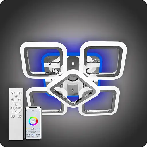 Люстра светодиодная 517 Light 3color с пультом 90Вт Хром (01846) - фото 2