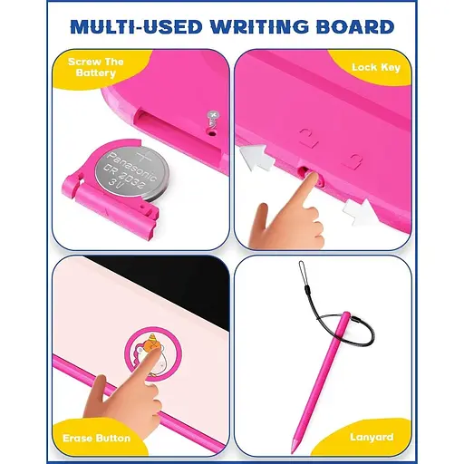 Детская доска для девочек Bravokids Toy LCD 8.5 дюймов doodle board для обучения - фото 5