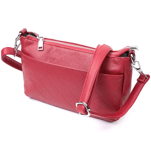 Сумка Vintage женская среднего размера на три отделения из натуральной кожи 24х15х9 см sum0027017 - фото 2