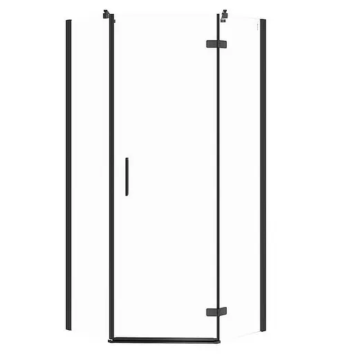 Душевая кабина Cersanit Jota 90x90 см п' угольная распашная прозрачное стекло без поддона black S160-015, Белый, прозрачный, белый - фото 1