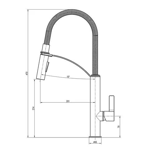 Змішувач для кухні TOPAZ MODERNO TMD 8818-H23-BL чорний матовий з лійкою душем - фото 8