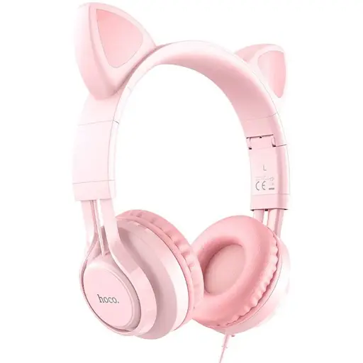 Навушники накладні Hoco W36 Cat Ear з вушками Jack 3.5 рожевий
