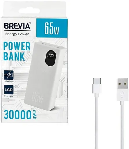 Зовнішній акумулятор brevia 30000mAh 65 W з дисплеєм - фото 5