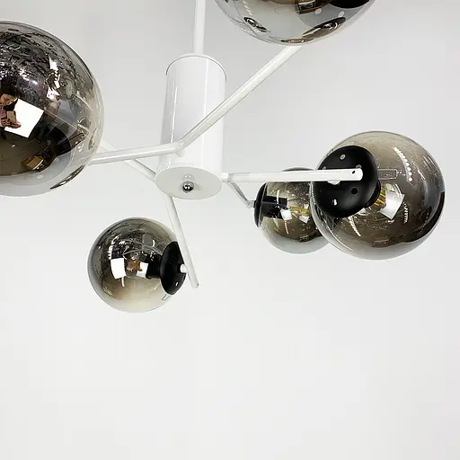 Потолочная люстра на 6 плафонов в белом корпусе Line.F 2005/6 WH+BK - фото 2