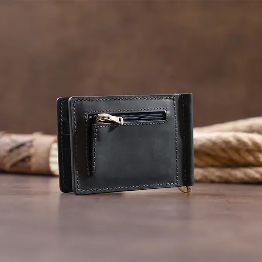 Мужской кожаный кошелек Grande Pelle 12х8х1 см acs0014769 - фото 7