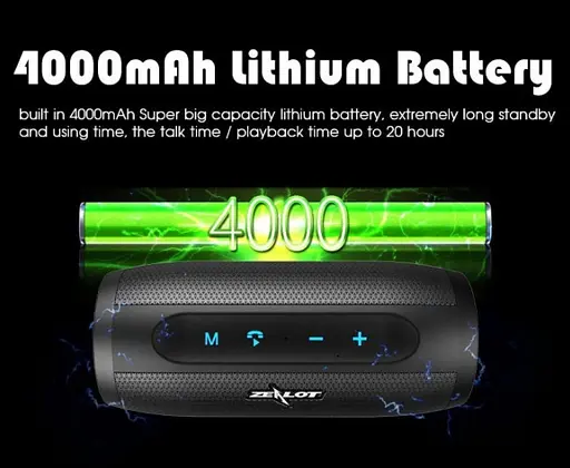 Бездротова Bluetooth колонка Zealot S16 стереозвук HiFi (Червоний) - фото 6