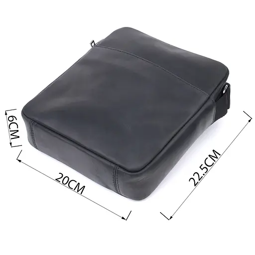 Чоловіча сумка через плече з натуральної матової шкіри SHVIGEL 20х22,5х6 см sum0027001 - фото 3