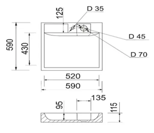 Раковина на стиральную машину Qtap Arvin 59x59x115 мм. квадратная, без донного клапана QTARV2365WHI48575 - фото 6