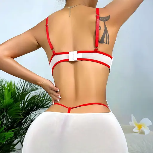 Сексуальный костюм медсестрички прозрачный белый M/L ролевой образ для взрослых - фото 6