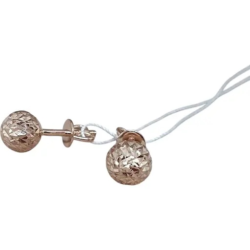 Золоті сережки-пуссети Favoritum з алмазною гранню. 210115_7_А