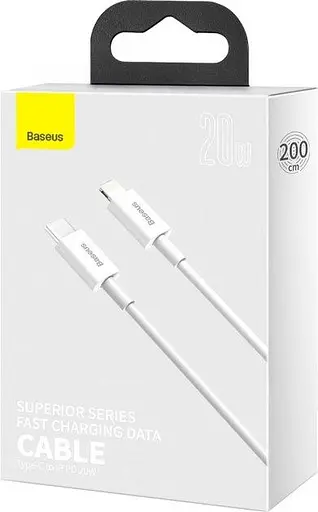 Кабель Baseus Superior Series Fast Charging Data Cable Type-C to iP PD 20W 2 м Білий - фото 3
