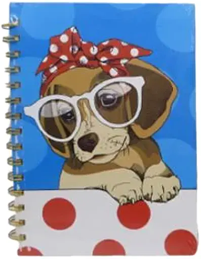 Зошит, А5, на спіралі, 80 аркушів, собачка, тверда обкладинка, клітинка (В асортименті)