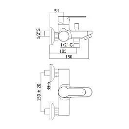 Змішувач для ванни Paffoni Blu з регульованим душовим гарнітуром chrome BLU023CR, Хром - фото 3
