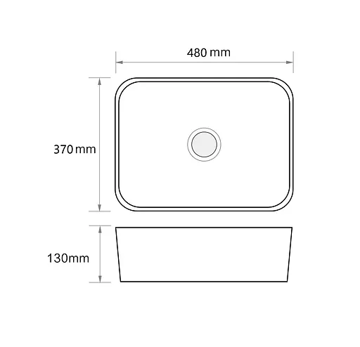 Умивальник накладний Mixxus Premium Quadro-0103 480x370x130 мм MP6514, Білий - фото 3