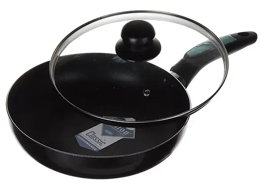 Универсальная сковорода для жарки A-Plus 24 см антипригарная с мраморным покрытием с крышкой - фото 2