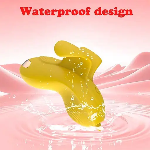 Клиторальный смарт-вибратор Love Spouse силиконовый с аккумулятором для женщин 71 мм желтый - фото 3