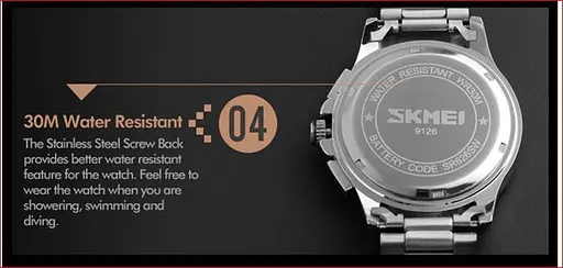 Чоловічий годинник Skmei 9126 з хронографом Черний - фото 5