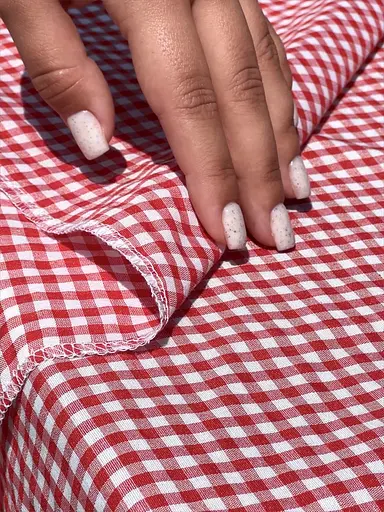 Скатертина в клітинку для столу Зефір 130х100 см (+ 2 серветки 30х40) Червона і Біла - фото 10