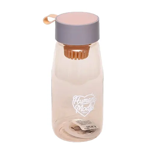 Пластикова пляшка для води із ситечком Bambi 2315 0.7 літра Рожевий - фото 1
