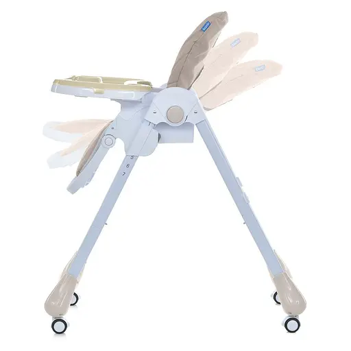 Стульчик M 3233L Taupe Beige для кормления с регулируемой спинкой, высотой и колесами, бежевый - фото 7