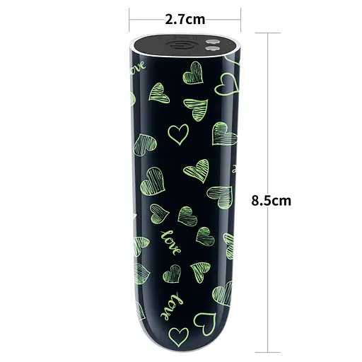 Вибратор для клитора Lovetoy Heart Massager Glow In The Dark 8.5 см черный - фото 4
