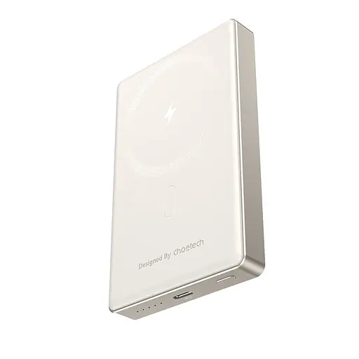 Повербанк 10000mAh Choetech B739 Silver QC3.0 PD3.0 бездротова магнітна зарядка (43-00152) - фото 1