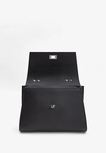 Жіноча шкіряна сумка Classic чорна Саф'яно - фото 5