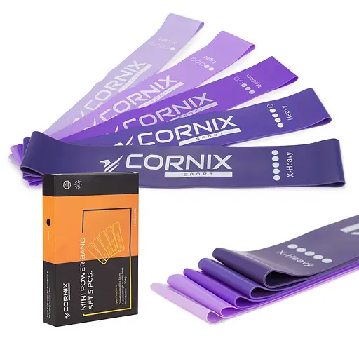 Резинки для фітнесу Cornix Mini Power Band набір 5 шт. 1-20 кг XR-0253 - фото 4