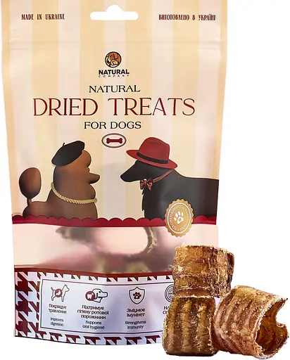 Лакомство для собак Natural трахея говяжья 100 г