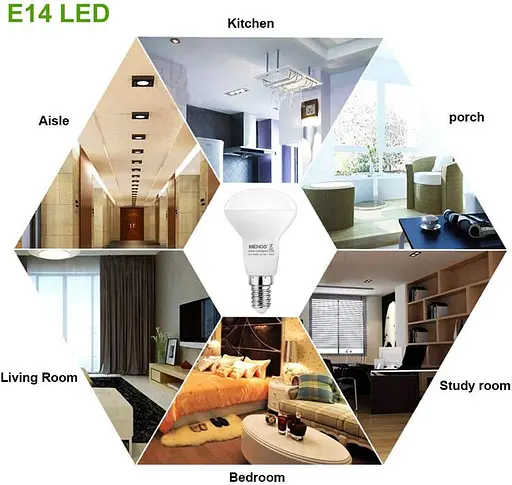 MENGS Пакет з 5 світлодіодних ламп E14 5,5 Вт (еквівалент 40 Вт) - фото 3