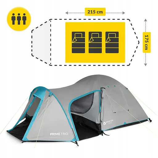 Намет туристичний Mountain Goat Prime Trio 3-місний Grey (P-5905973406581) - фото 13