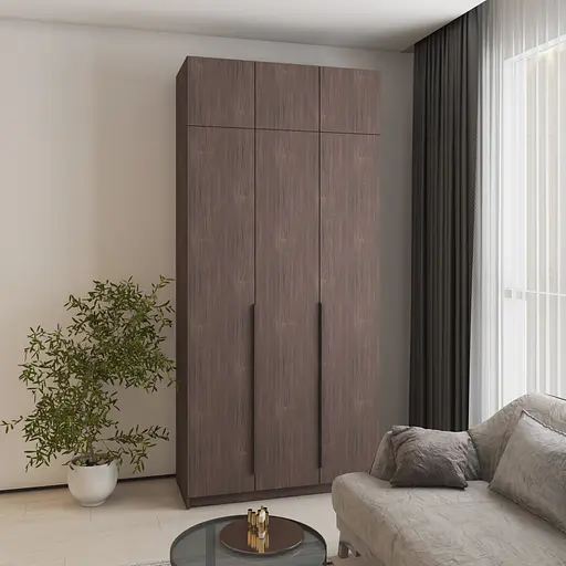 Шафа 3-дверна з антресоллю MebelStar Оскар ДСП BL-B, комплект полиць 120x52x260 см Дуб рістрето (MBS-4894) - фото 1