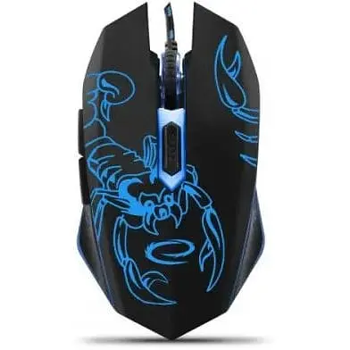 Мышь Esperanza MX203 (EGM203B) черный/синий Optical USB 2400 dpi подсветка - фото 1