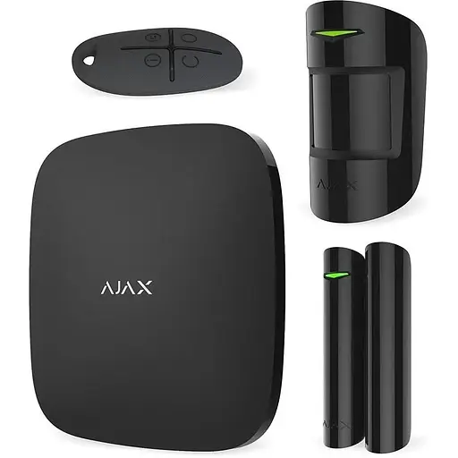 Комплект бездротової сигналізації Ajax StarterKit black (Hub/MotionProtect/DoorProtect/SpaceControl) - фото 1