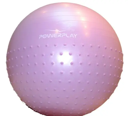 М'яч для фітнесу (фітбол) напівмасажний PowerPlay 4003 Ø75 cm Gymball Бузковий + помпа (PP_4003_75cm_Light-purple) - фото 4