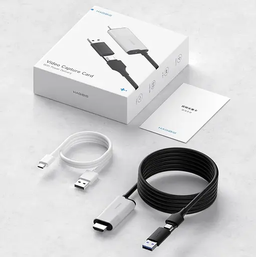 Внешняя карта видеозахвата (кабель) Xiaomi HAGiBiS HDMI на USB / Type-C 1080P@60fps 100W PD (UHC10) - фото 2