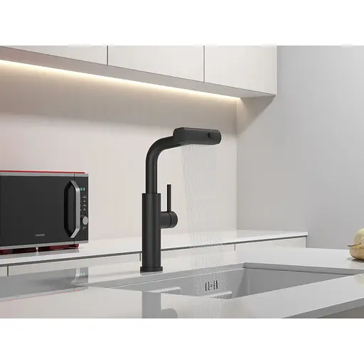 Комплект чорної кухонної мийки та змішувача Nett з нержавіючої сталі NB-5742 - фото 3