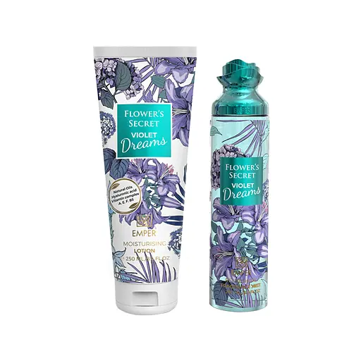 Подарунковий набір жіночий Emper Flower`s Secret Violet Dreams 250 мл body mist + 250 мл body lotion (MM36054)