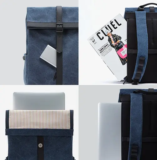 Рюкзак Xiaomi RunMi 90 GRINDER Oxford Backpack Dark Blue (темно синий) - фото 9