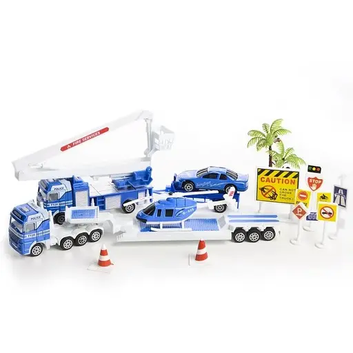 Игровой набор Полиция с эвакуатором и вертолетом IM107B