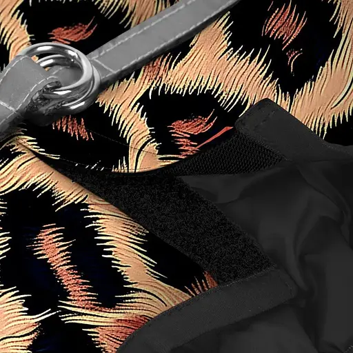 Шлейка для собак Waudog Clothes мягкая с QR паспортом, рисунок "Леопард", S1 - фото 3